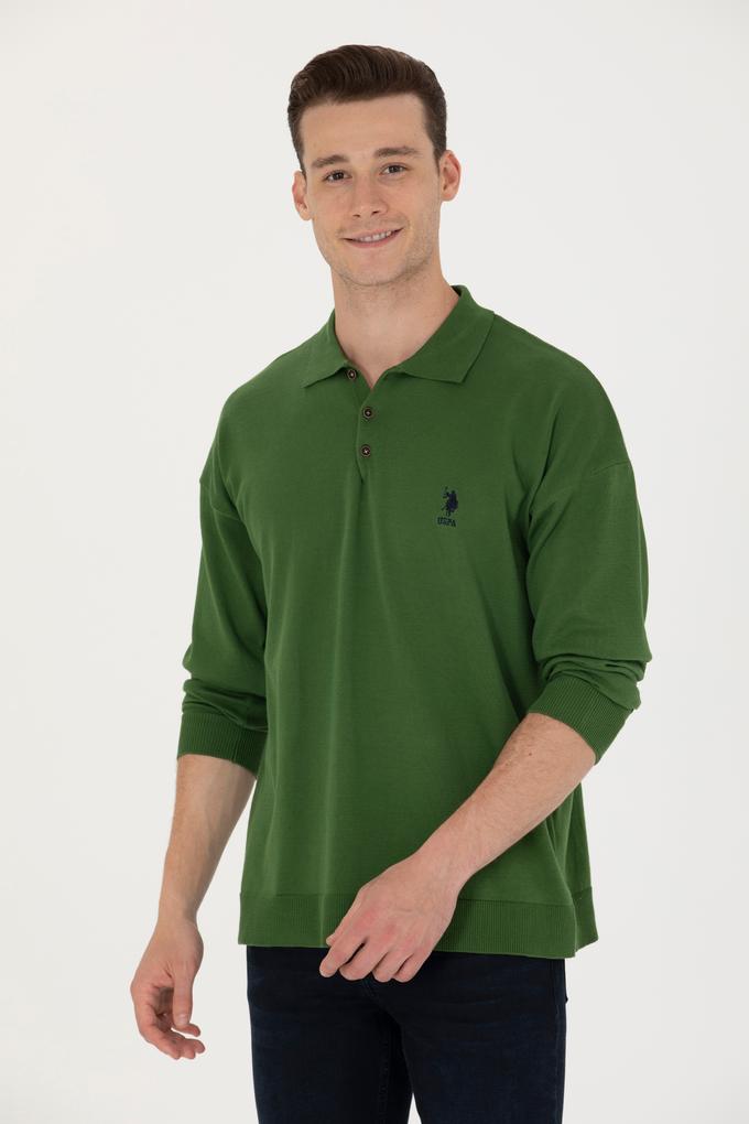 Erkek Yeşil Basic Kazak