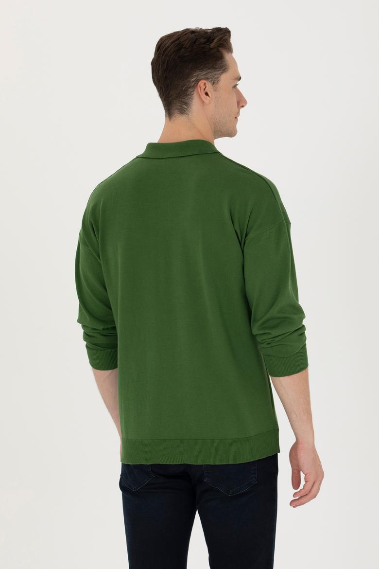 Erkek Yeşil Basic Kazak - 50275845037