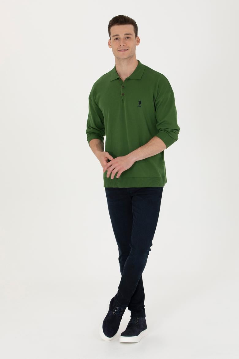 Erkek Yeşil Basic Kazak - 50275845037