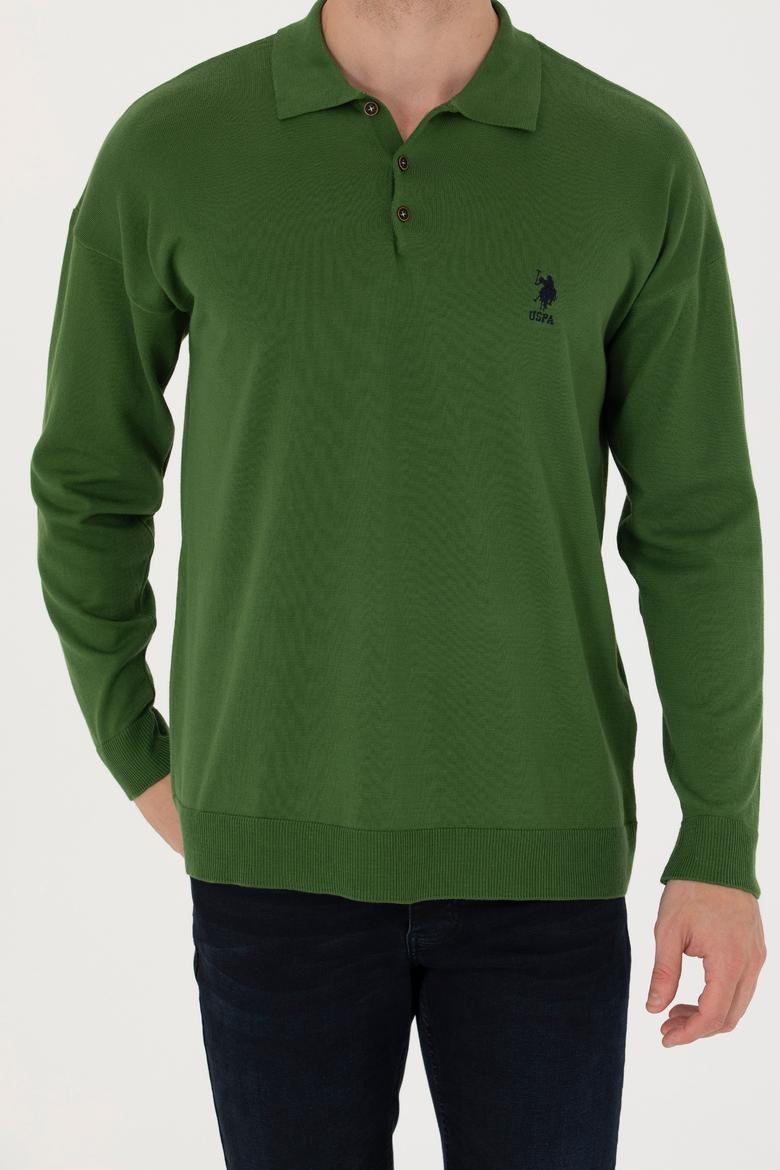 Erkek Yeşil Basic Kazak - 50275845037