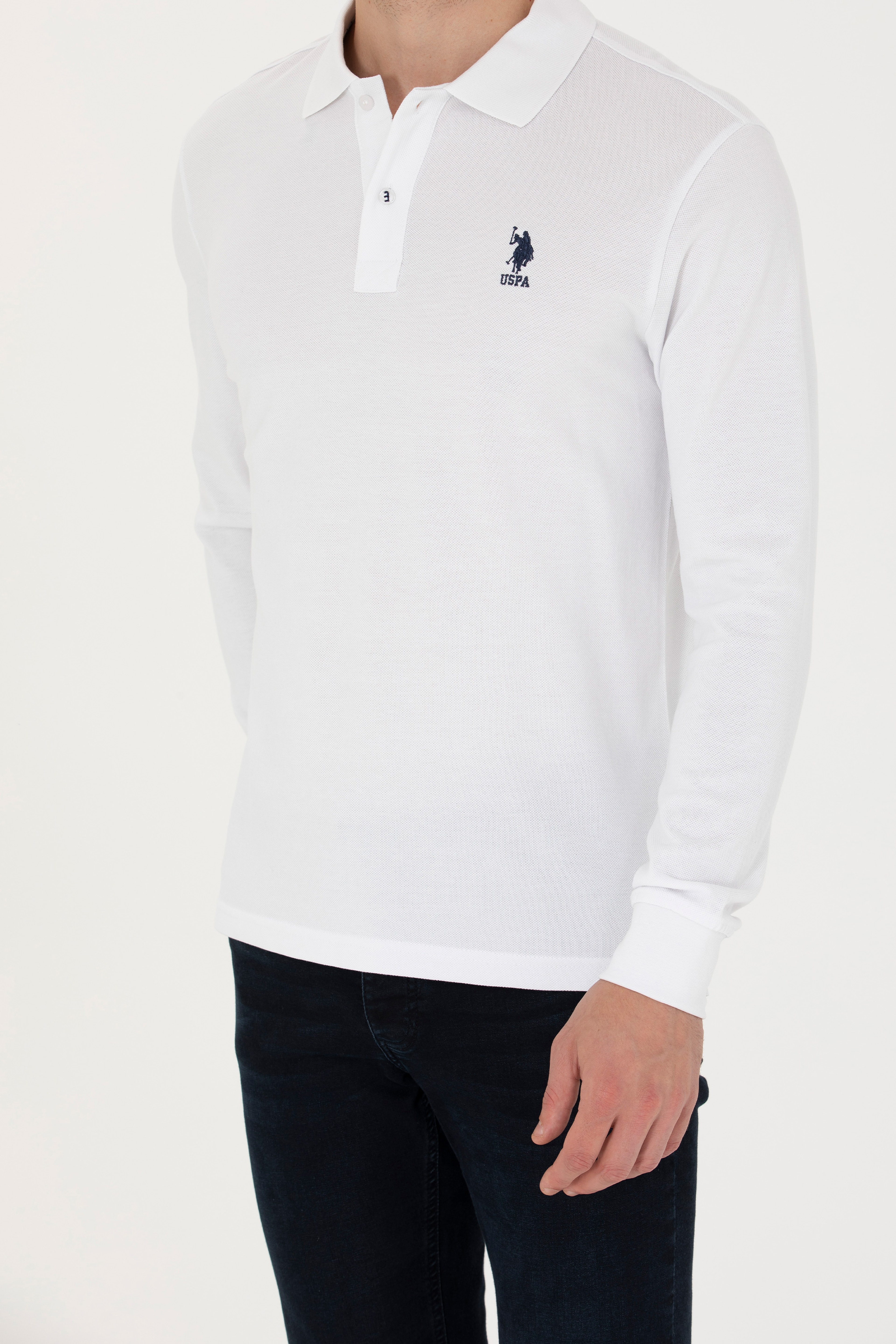 Erkek Beyaz Basic Sweatshirt