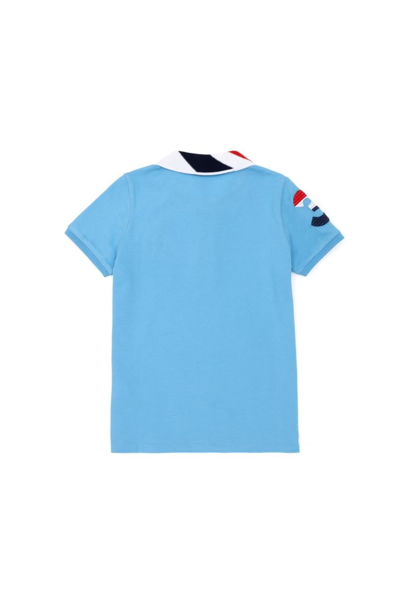 Erkek Çocuk Turkuaz Basic Polo Yaka Tişört