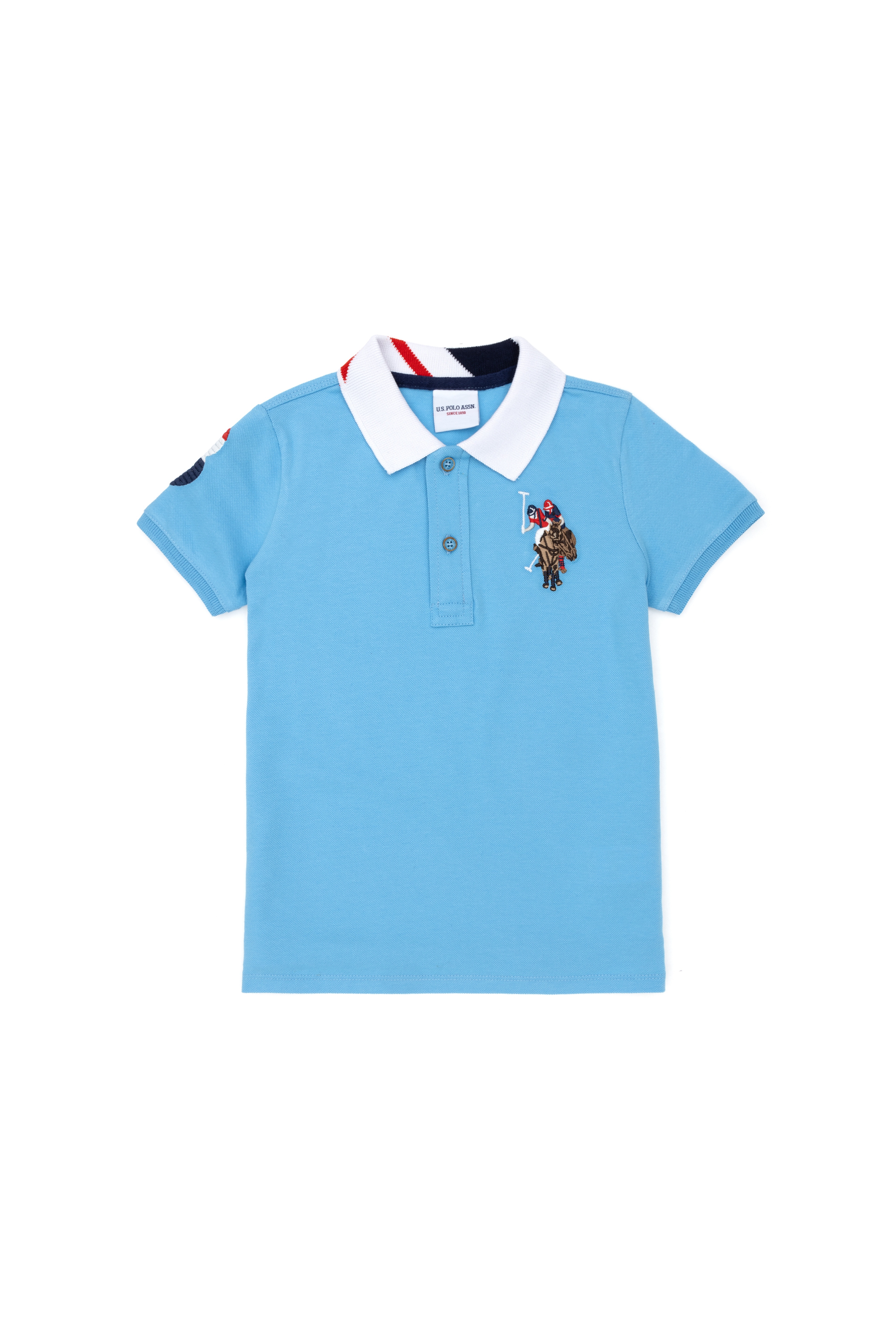 Erkek Çocuk Turkuaz Basic Polo Yaka Tişört - Image 1