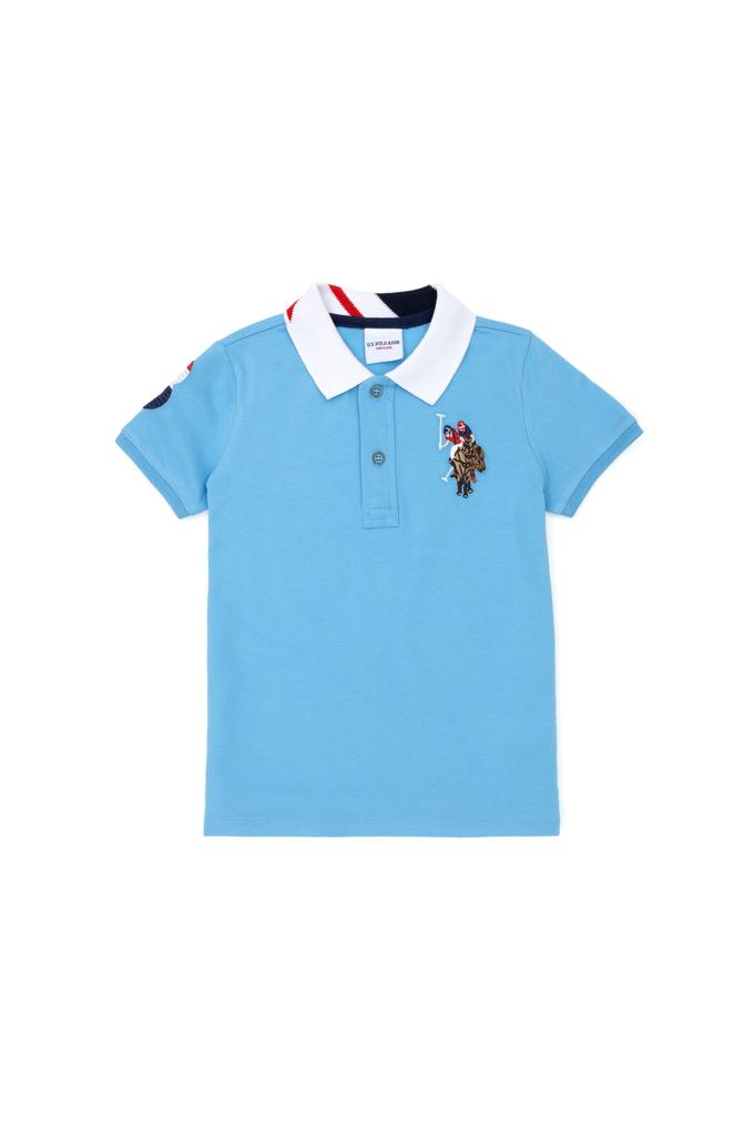 Erkek Çocuk Turkuaz Basic Polo Yaka Tişört