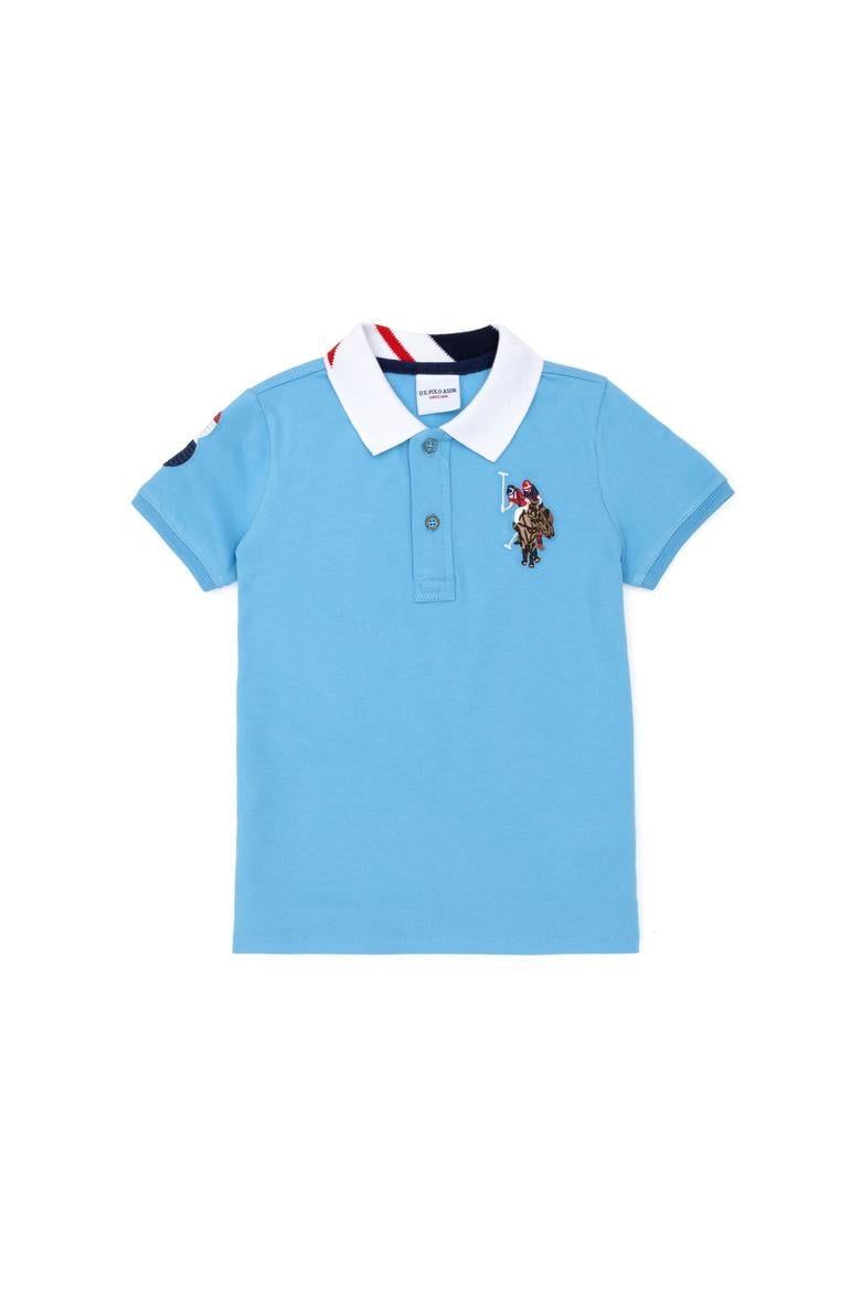 Erkek Çocuk Turkuaz Basic Polo Yaka Tişört