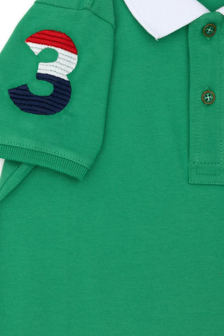 Erkek Çocuk Yeşil Basic Polo Yaka Tişört - 50263006218