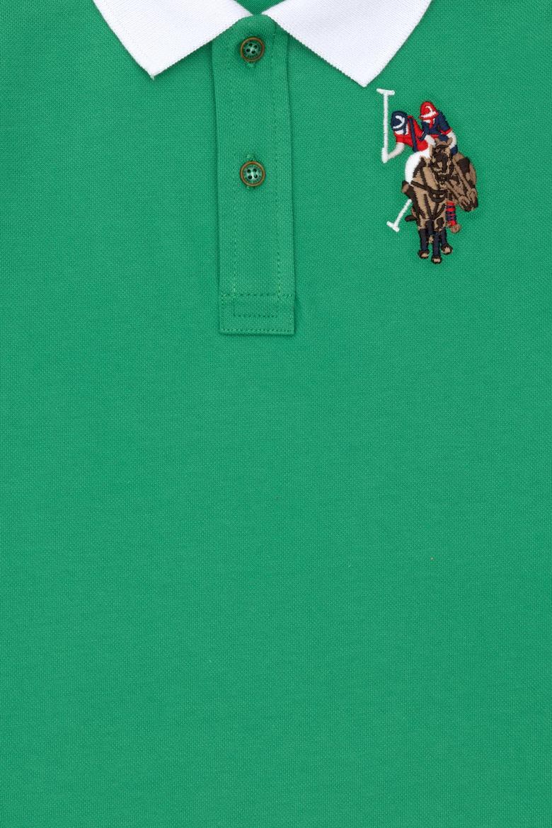 Erkek Çocuk Yeşil Basic Polo Yaka Tişört - 50263006218