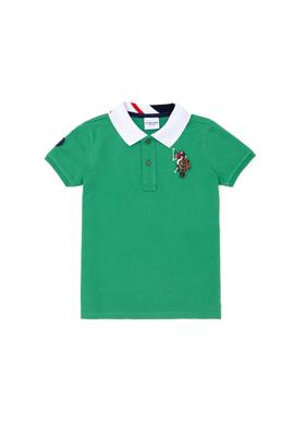 Erkek Çocuk Yeşil Basic Polo Yaka Tişört - 50263006218