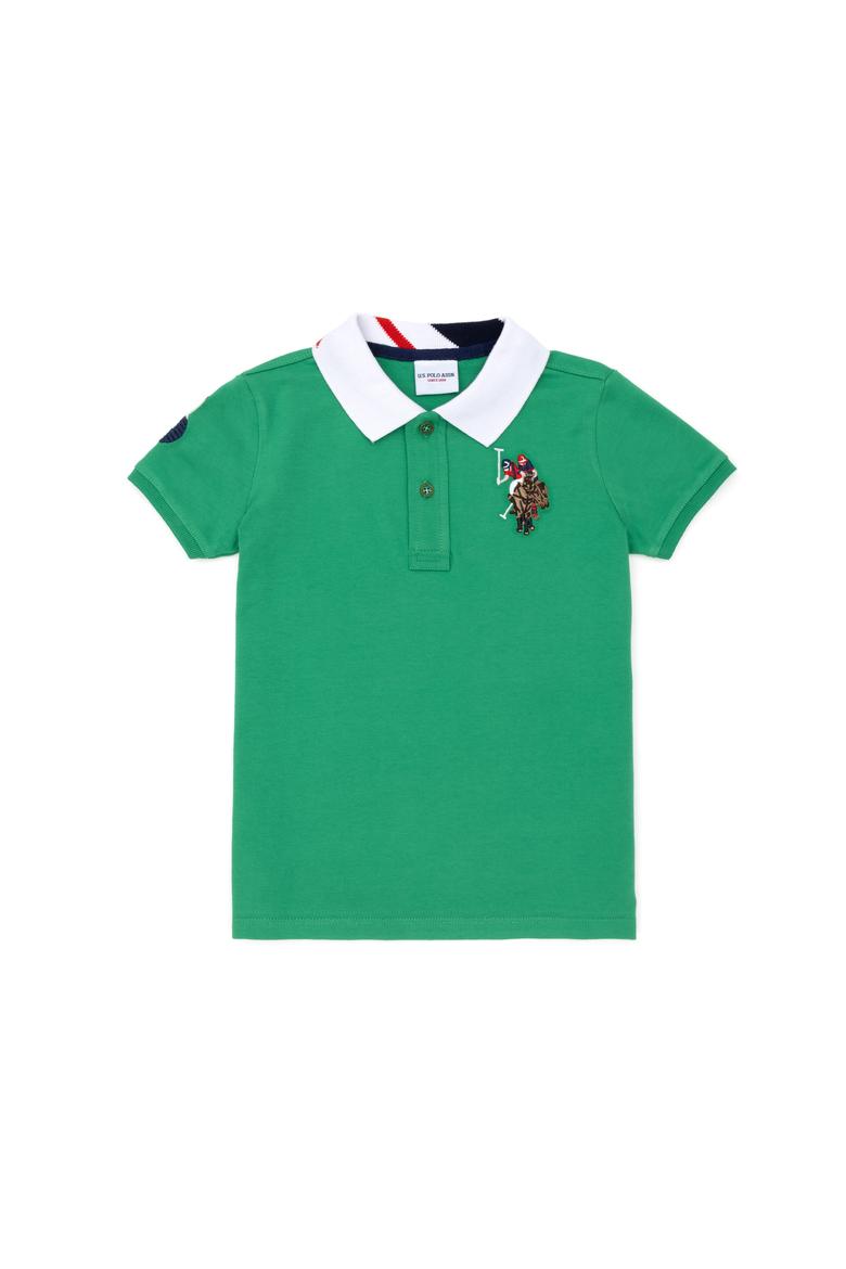 Erkek Çocuk Yeşil Basic Polo Yaka Tişört