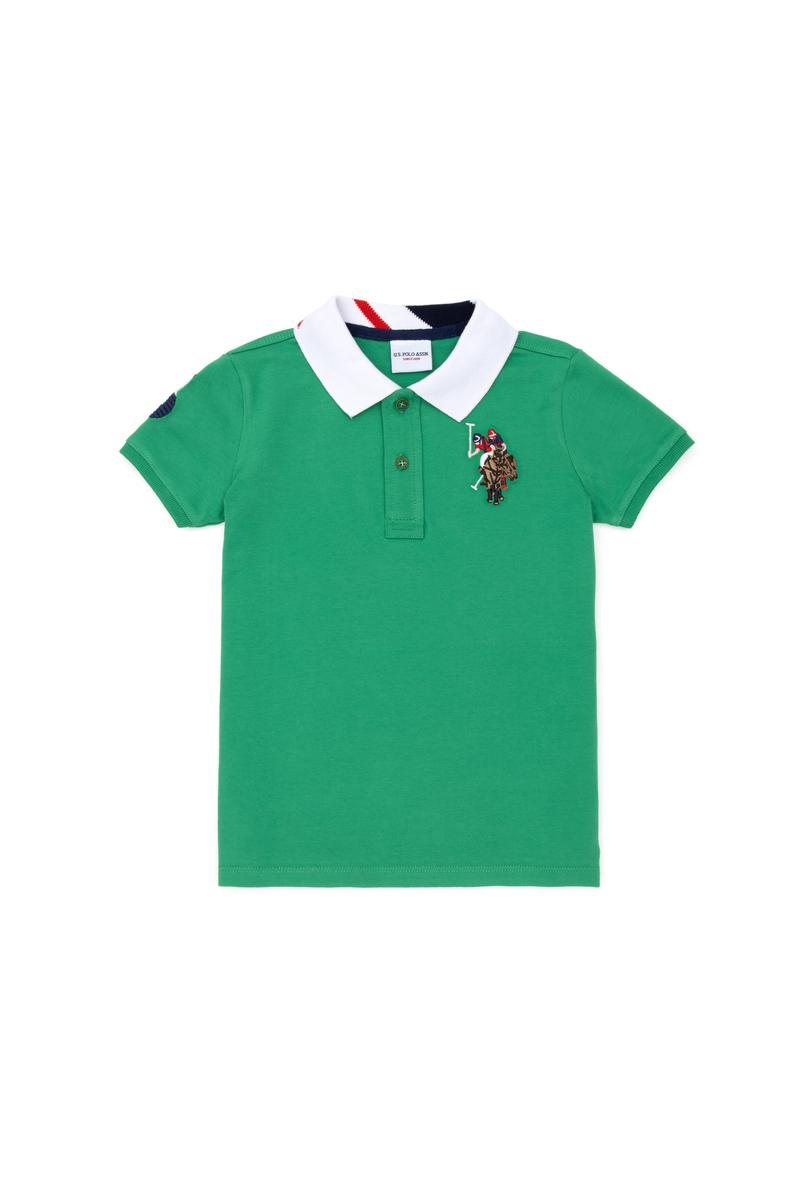 Erkek Çocuk Yeşil Basic Polo Yaka Tişört