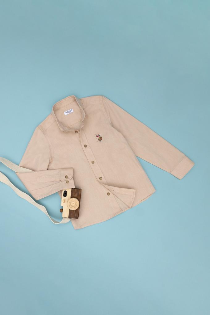 Erkek Çocuk Camel Uzun Kollu Basic Gömlek