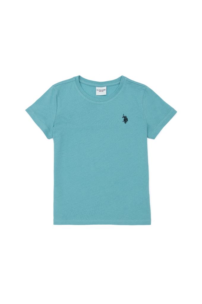 Çocuk Mint Bisiklet Yaka Tişört