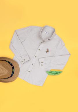 Erkek Çocuk Taş Uzun Kollu Basic Gömlek - 50263107219