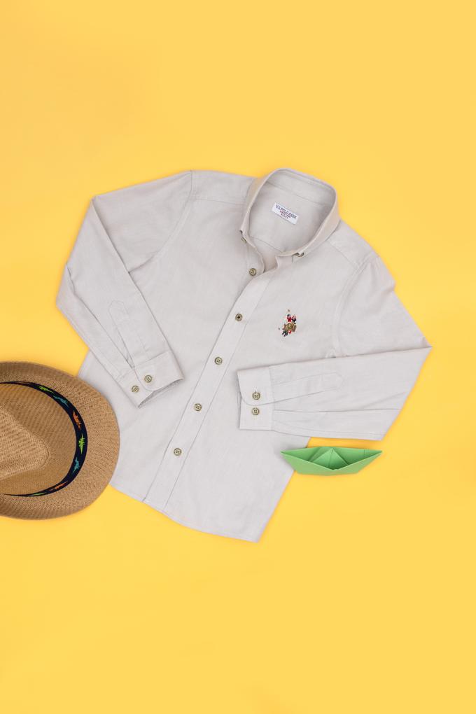 Erkek Çocuk Taş Uzun Kollu Basic Gömlek