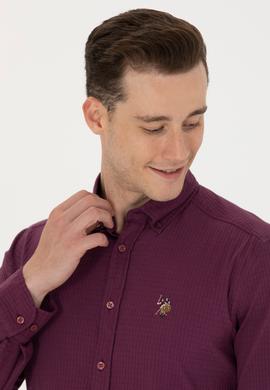 Erkek Bordo Uzun Kollu Gömlek - 50272752005