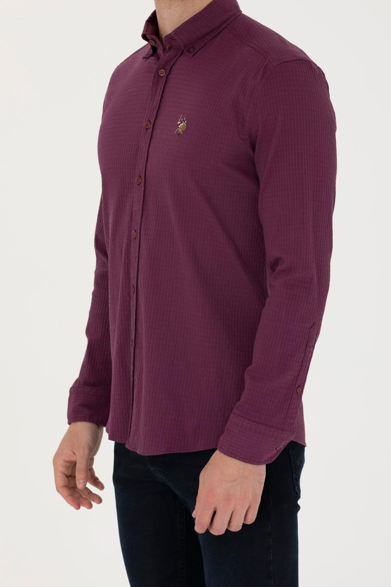 Erkek Bordo Uzun Kollu Gömlek - 50272752005