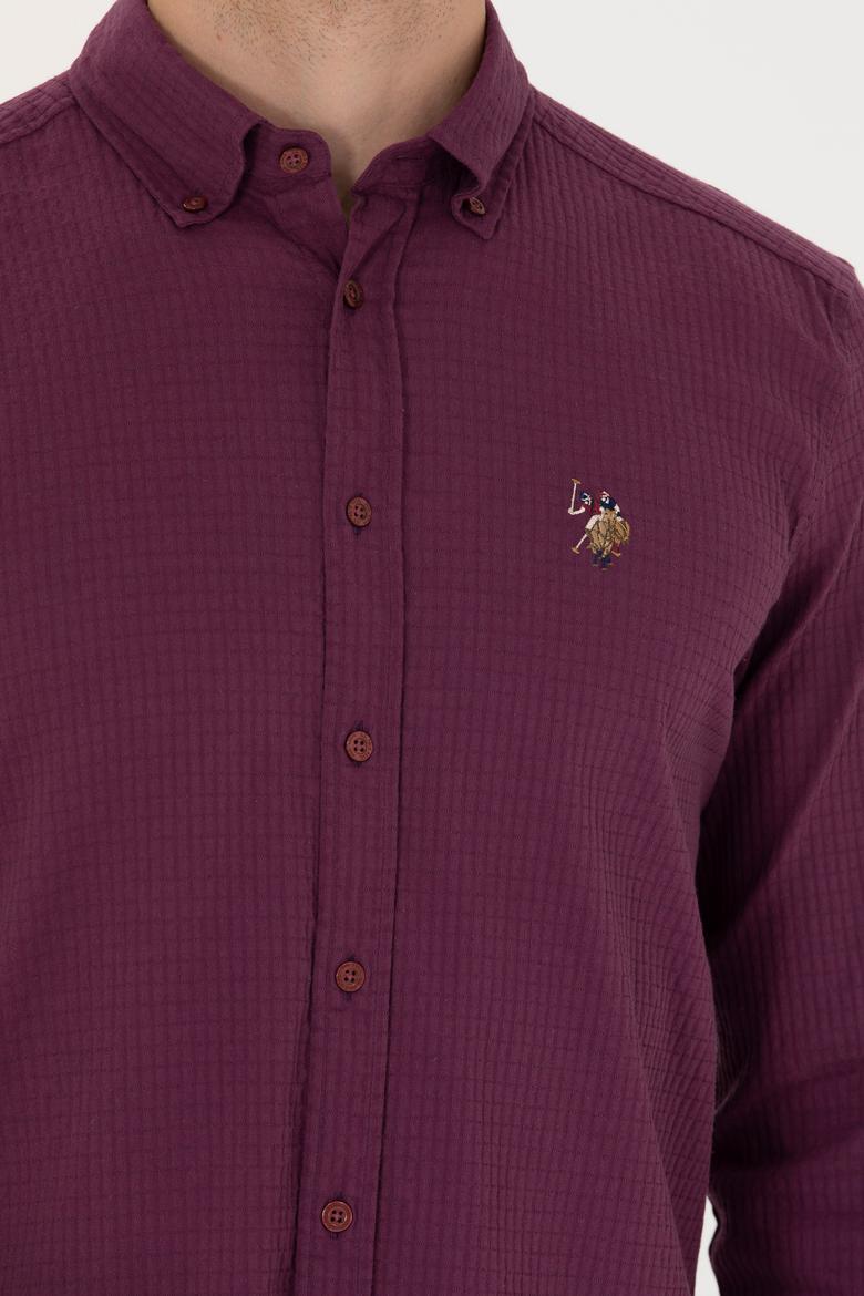 Erkek Bordo Uzun Kollu Gömlek - 50272752005