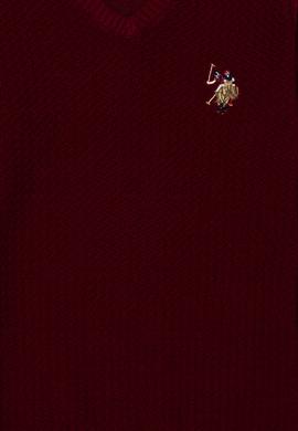 Erkek Çocuk Bordo Basic V Yaka Kazak - 50269036012