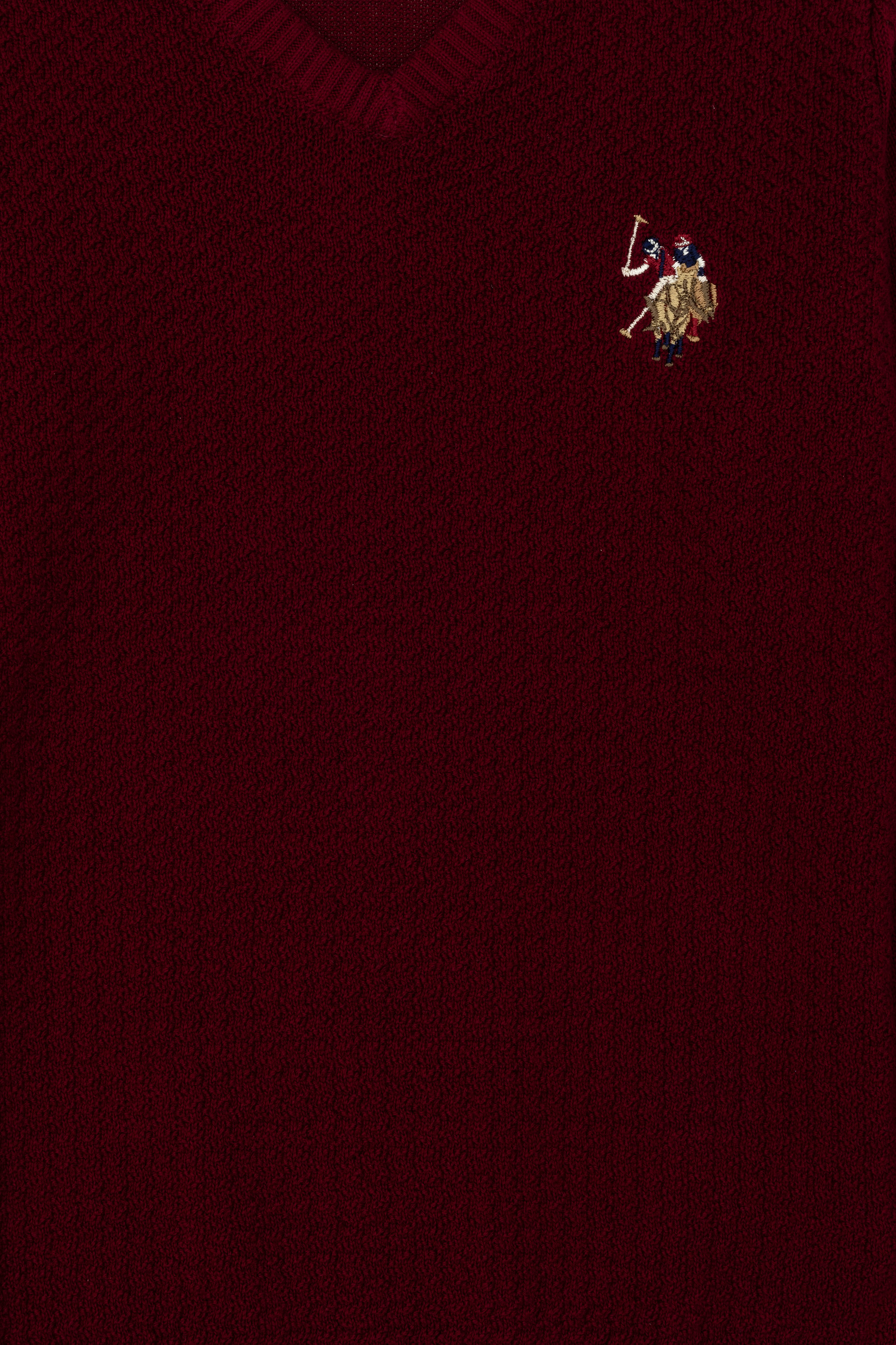 Erkek Çocuk Bordo Basic V Yaka Kazak - Image 3