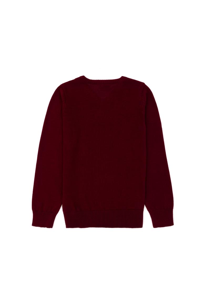 Erkek Çocuk Bordo Basic V Yaka Kazak - 50269036012