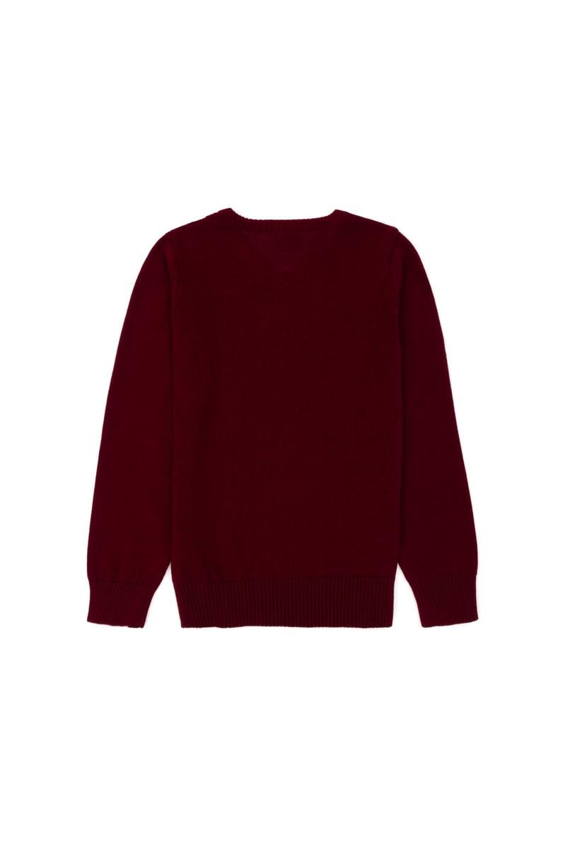 Erkek Çocuk Bordo Basic V Yaka Kazak