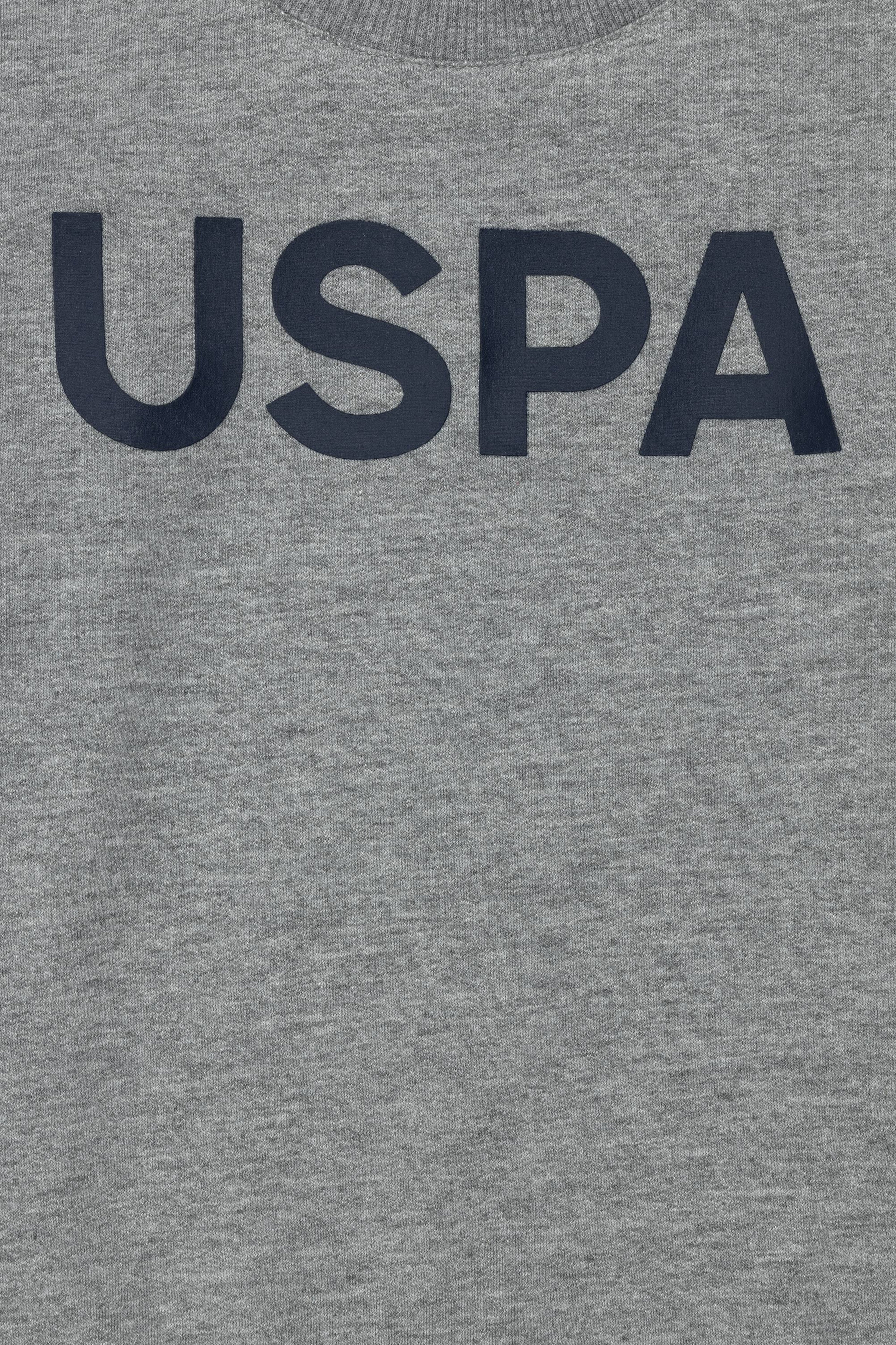 Çocuk Gri Melanj Basic Bisiklet Yaka Sweatshirt - Image 3
