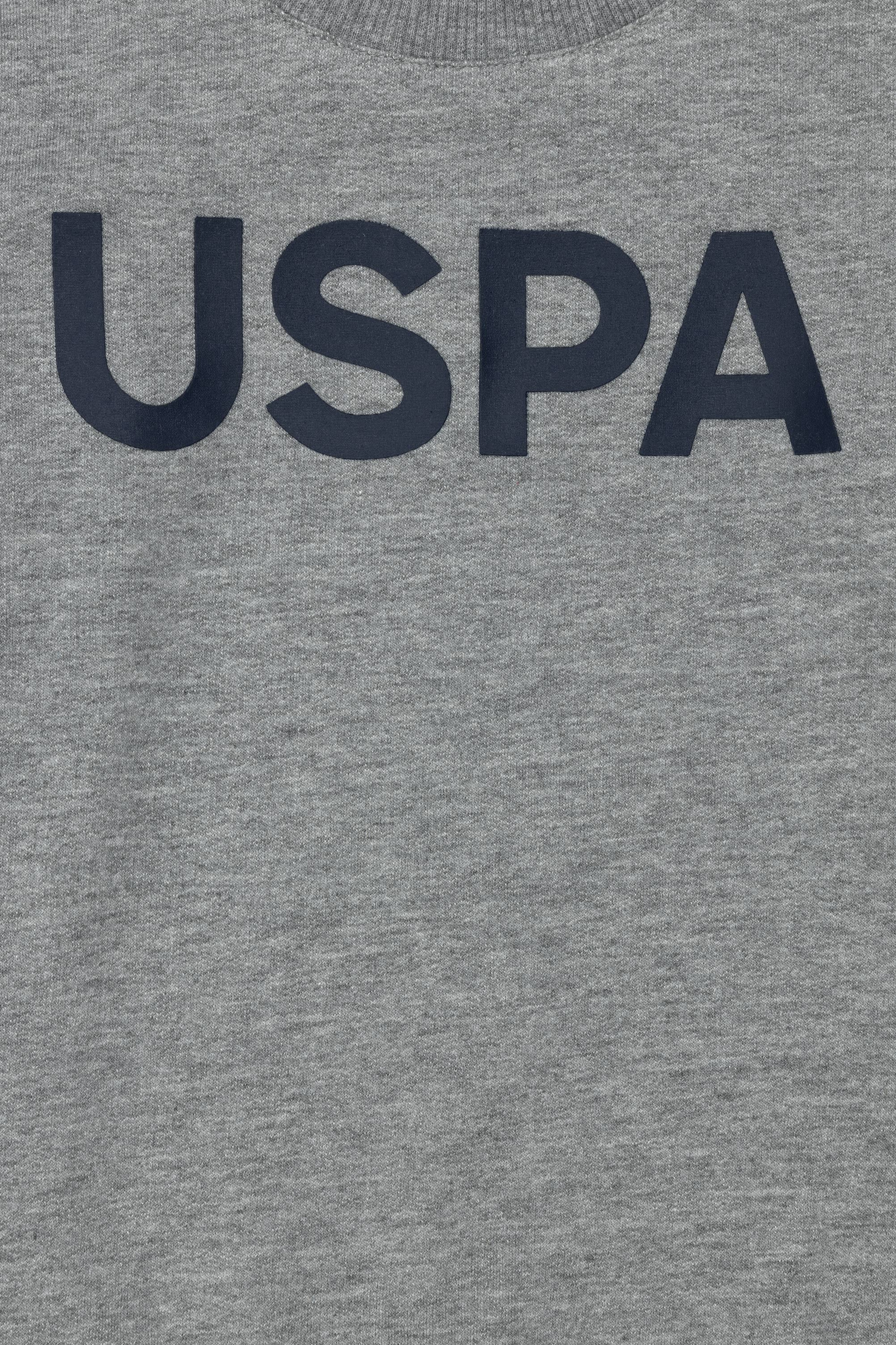 Çocuk Gri Melanj Basic Bisiklet Yaka Sweatshirt