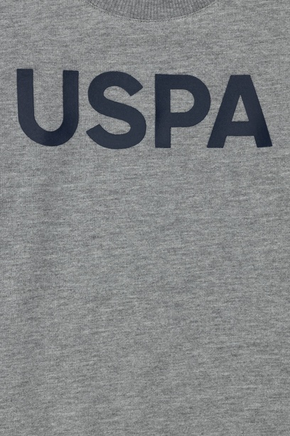 Çocuk Gri Melanj Basic Bisiklet Yaka Sweatshirt