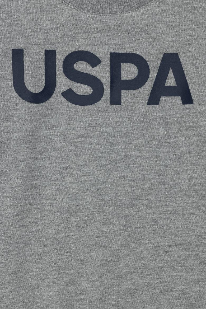 Çocuk Gri Melanj Basic Bisiklet Yaka Sweatshirt - 50269425003