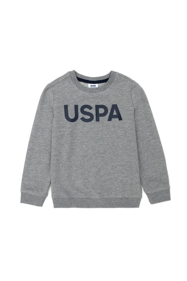 Çocuk Gri Melanj Basic Bisiklet Yaka Sweatshirt