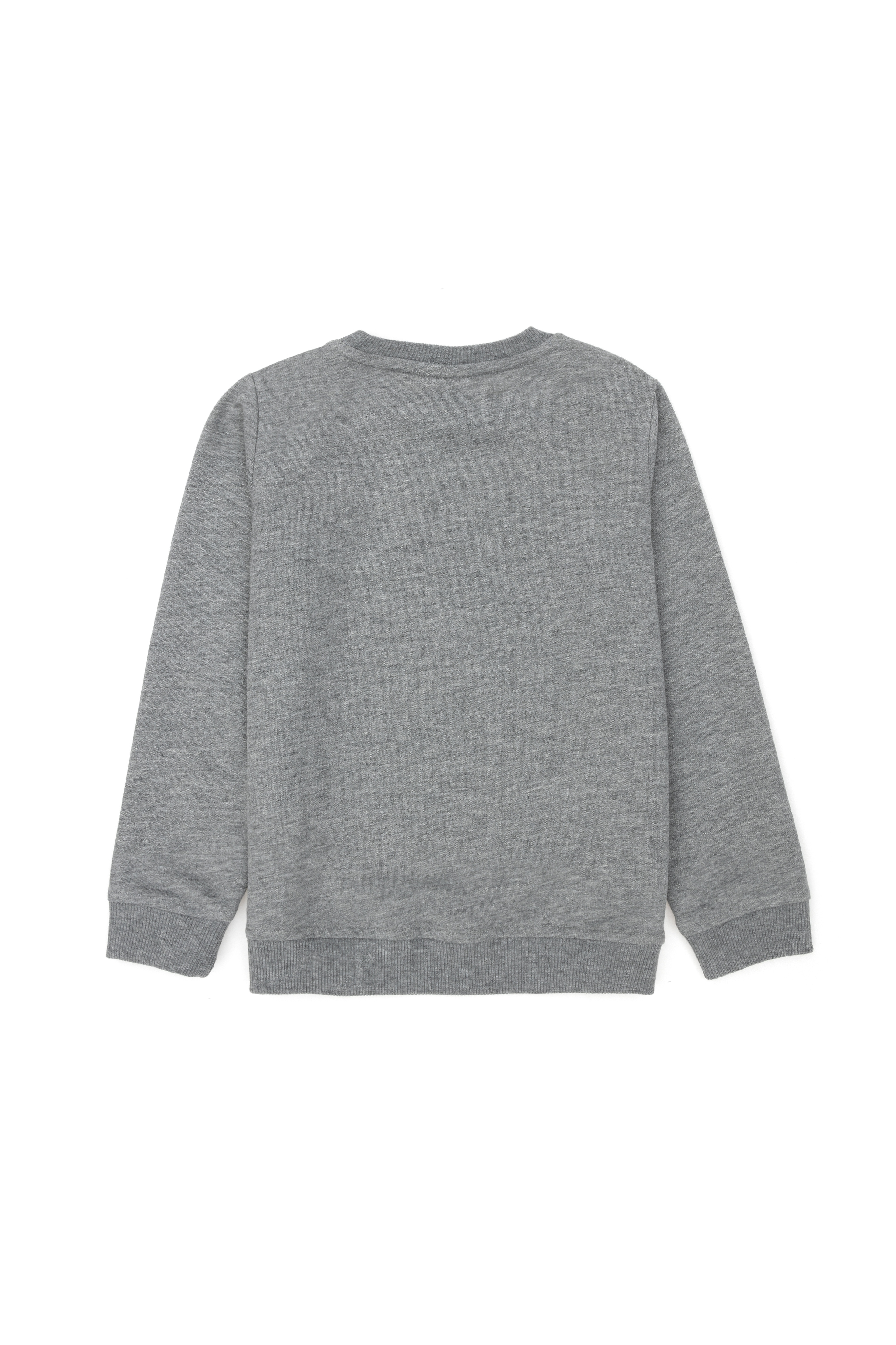 Çocuk Gri Melanj Basic Bisiklet Yaka Sweatshirt - Image 2