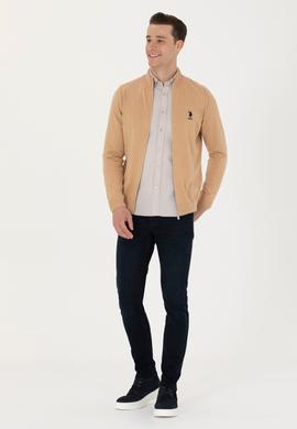 Erkek Kum Melanj Basic Triko Hırka - 50275842042