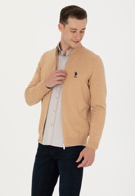 Erkek Kum Melanj Basic Triko Hırka - 50275842042