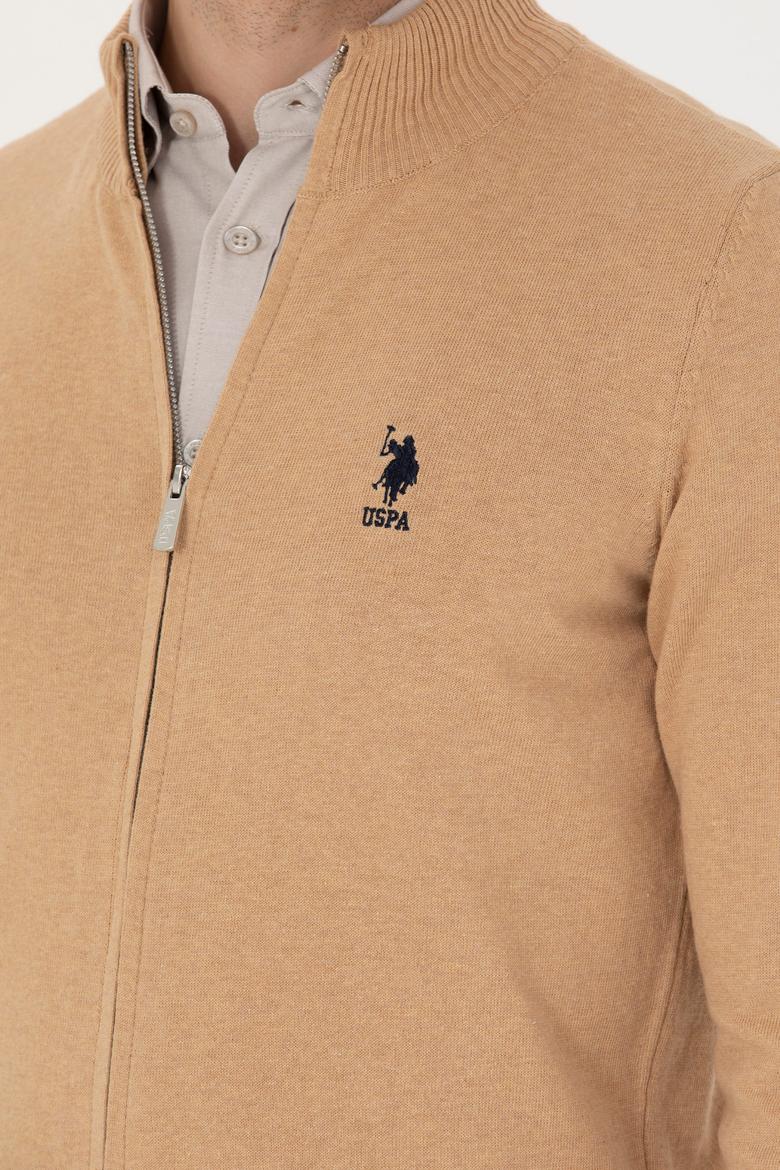 Erkek Kum Melanj Basic Triko Hırka - 50275842042