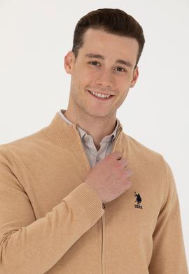 Erkek Kum Melanj Basic Triko Hırka - 50275842042