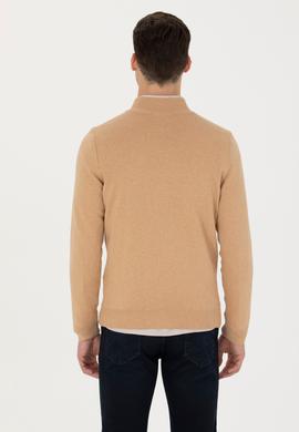 Erkek Kum Melanj Basic Triko Hırka - 50275842042