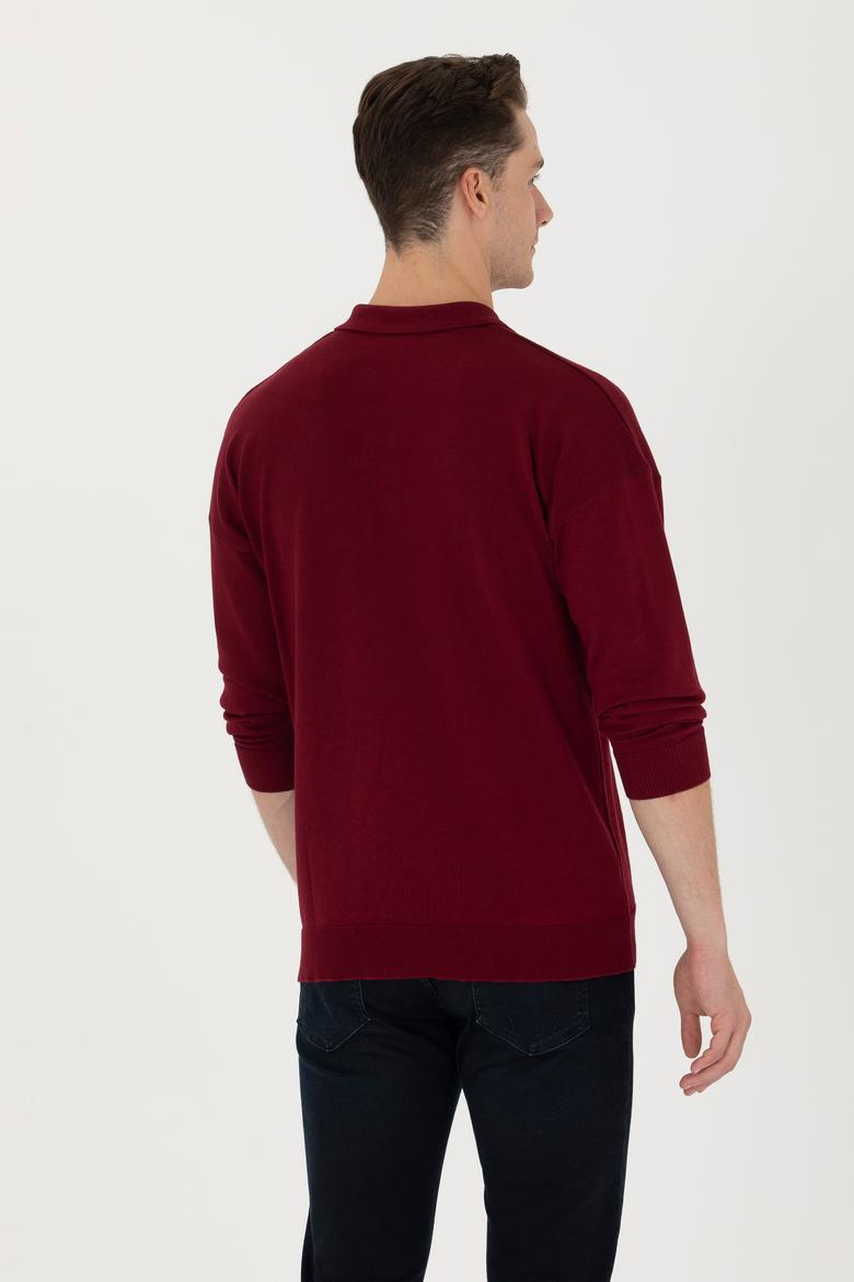 Erkek Bordo Basic Kazak - 50275845014