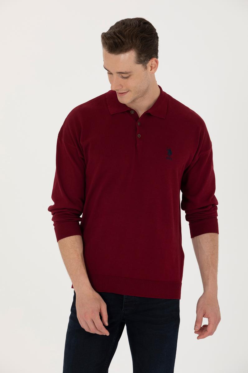 Erkek Bordo Basic Kazak