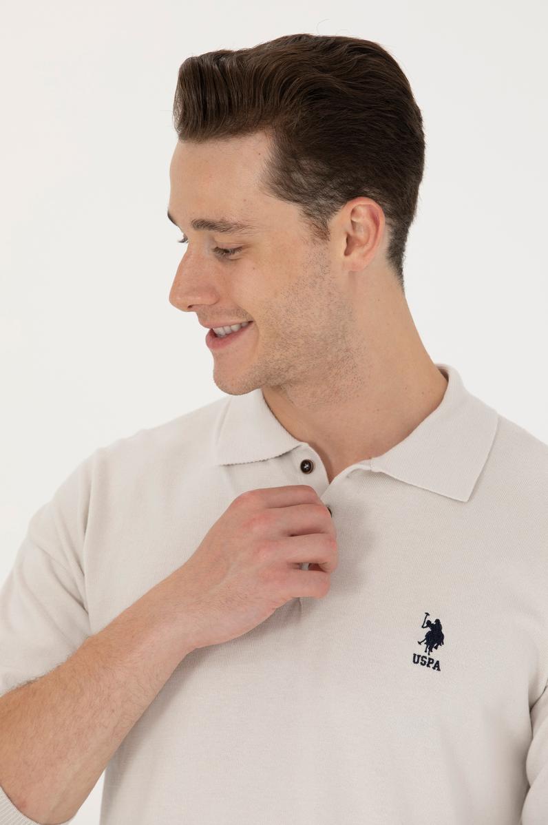 Erkek Taş Polo Yaka Kazak