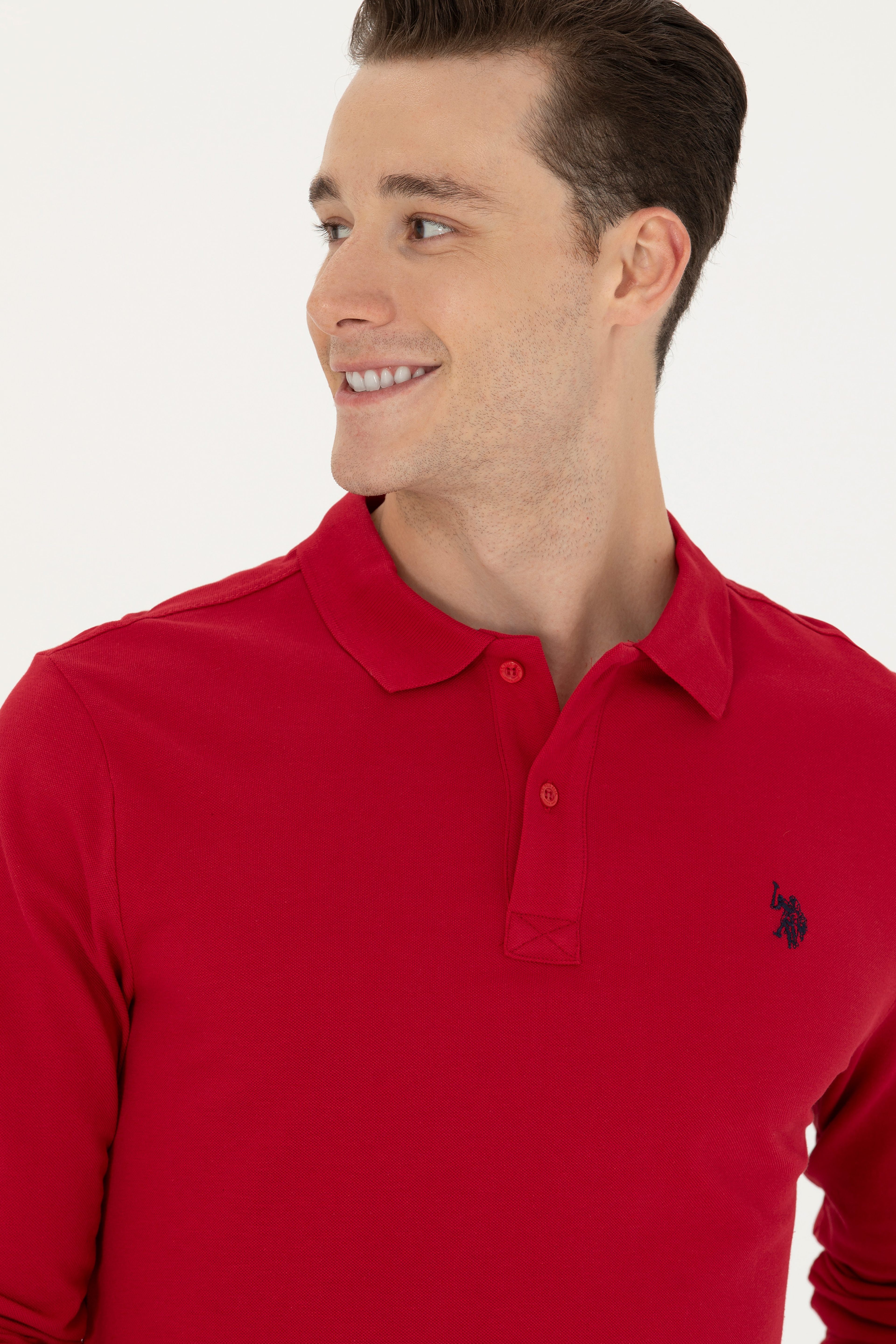 Erkek Kırmızı Basic Sweatshirt - Image 2