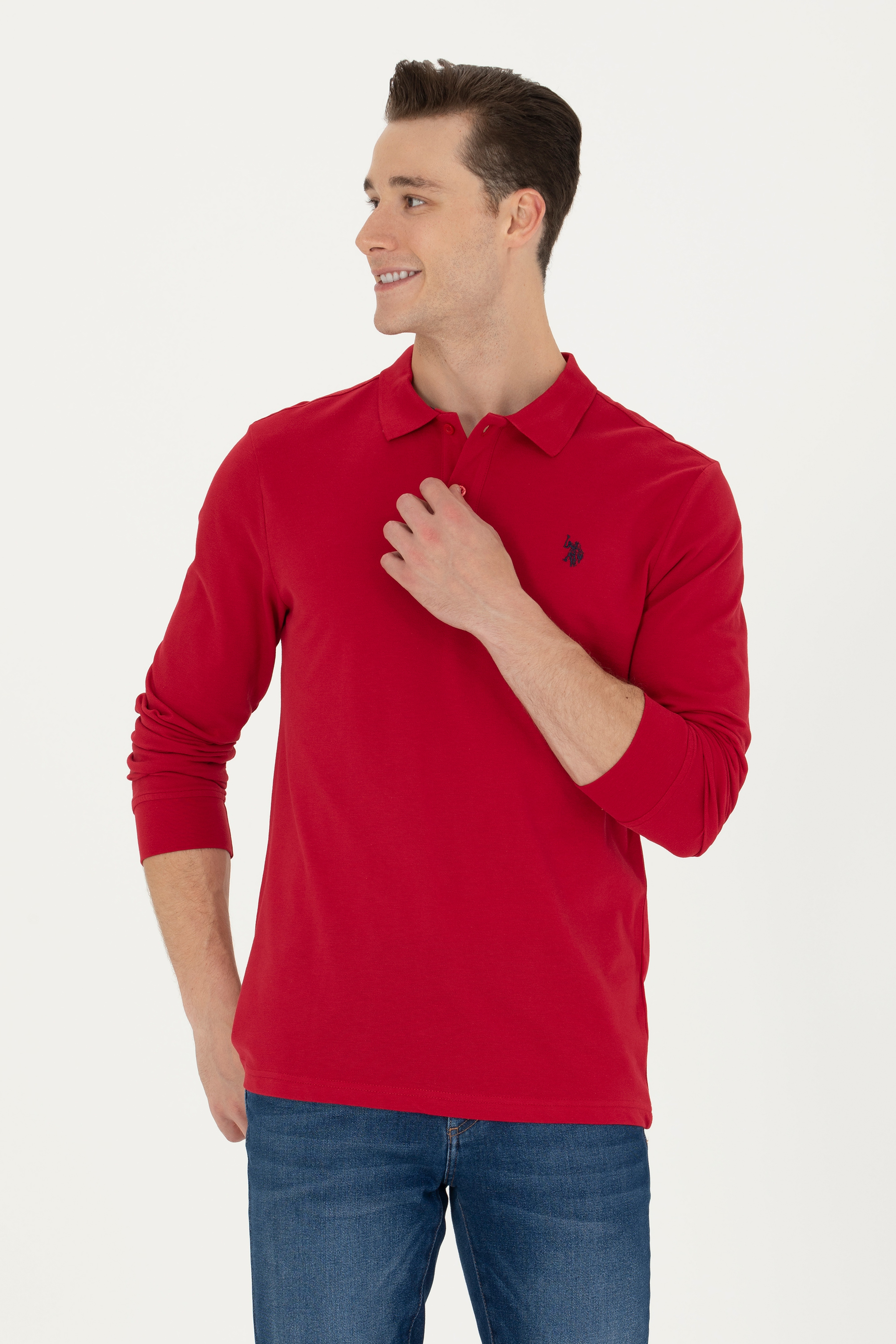 Erkek Kırmızı Basic Sweatshirt - Image 1