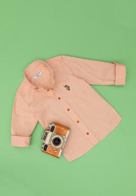 Erkek Çocuk Turuncu Uzun Kollu Basic Gömlek - 50263107159