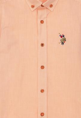 Erkek Çocuk Turuncu Uzun Kollu Basic Gömlek - 50263107159