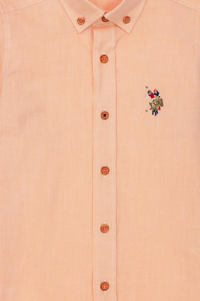 Erkek Çocuk Turuncu Uzun Kollu Basic Gömlek