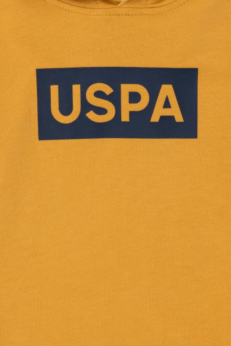 Çocuk Hardal Basic Kapüşonlu Sweatshirt - 50269424056