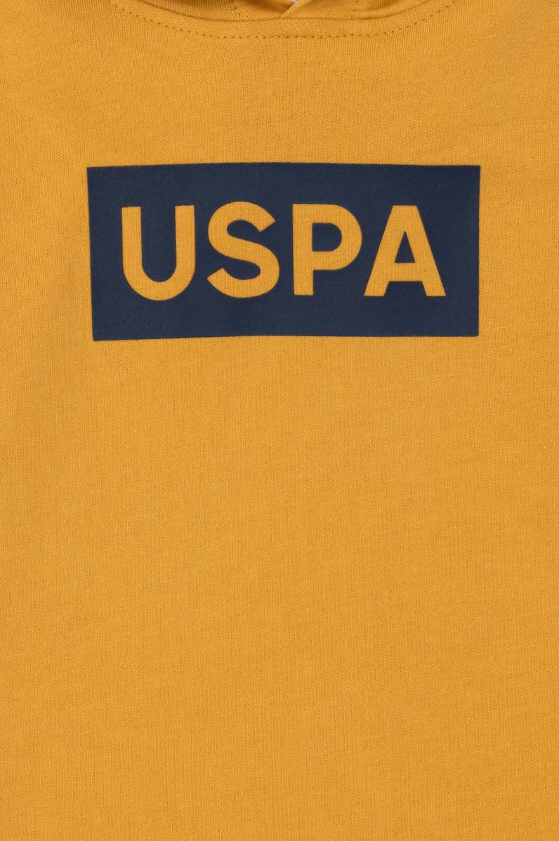 Çocuk Hardal Basic Kapüşonlu Sweatshirt