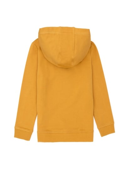 Çocuk Hardal Basic Kapüşonlu Sweatshirt