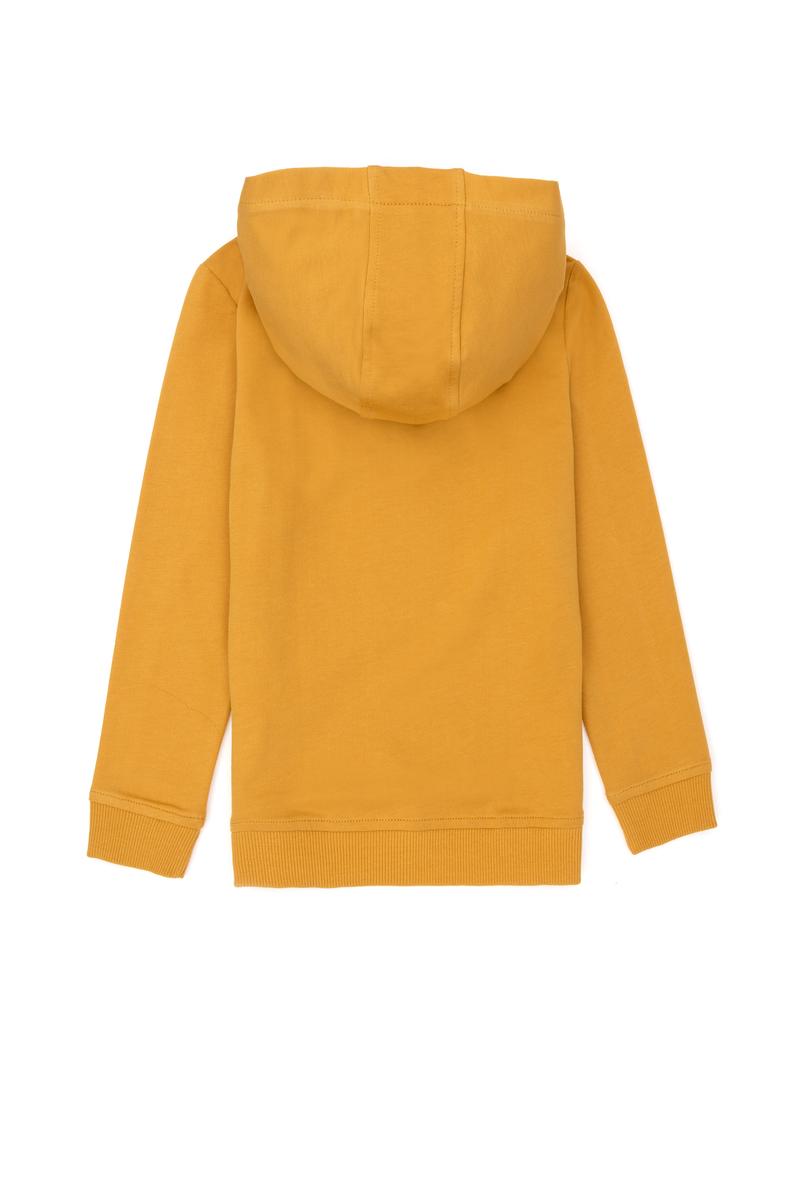 Çocuk Hardal Basic Kapüşonlu Sweatshirt
