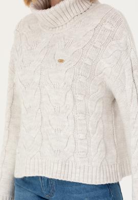 Kadın Taş Melanj Balıkçı Yaka Kazak - 50270441018