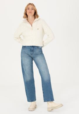 Kadın Mavi Jean Pantolon - 50271464006